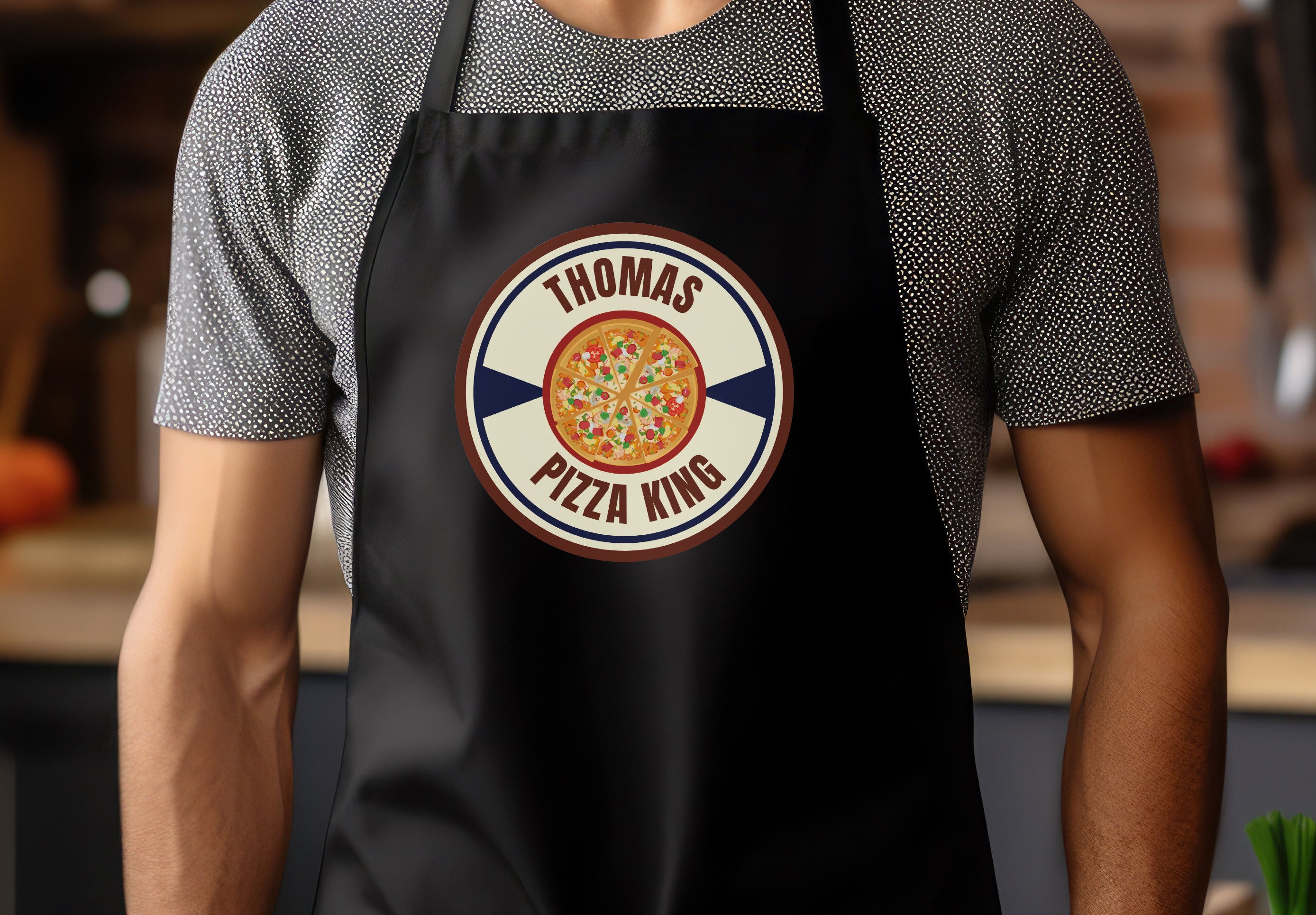 Personalised pizza apron with name