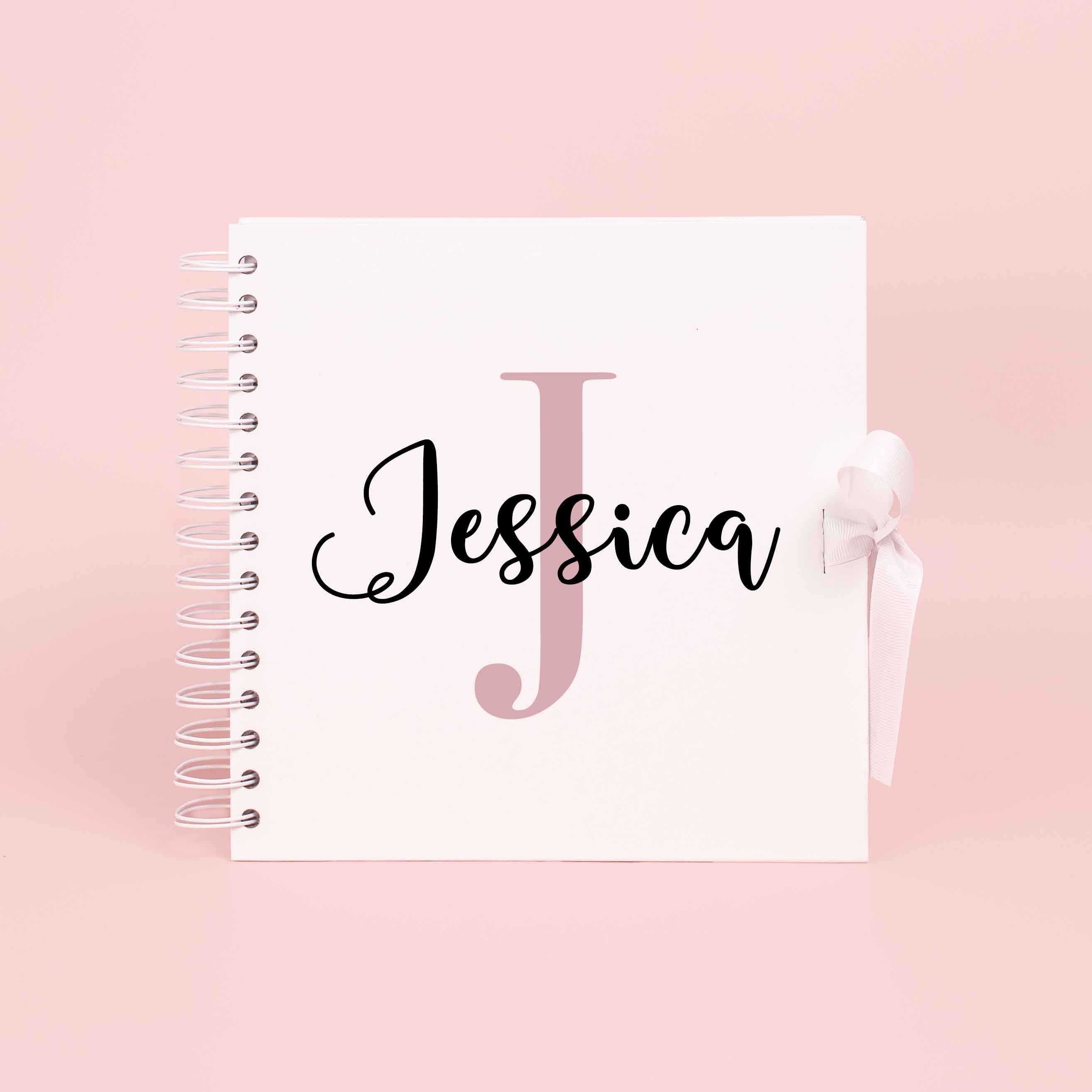 Personalised Name scrapbook / custom message photo album / floral wreath memory book