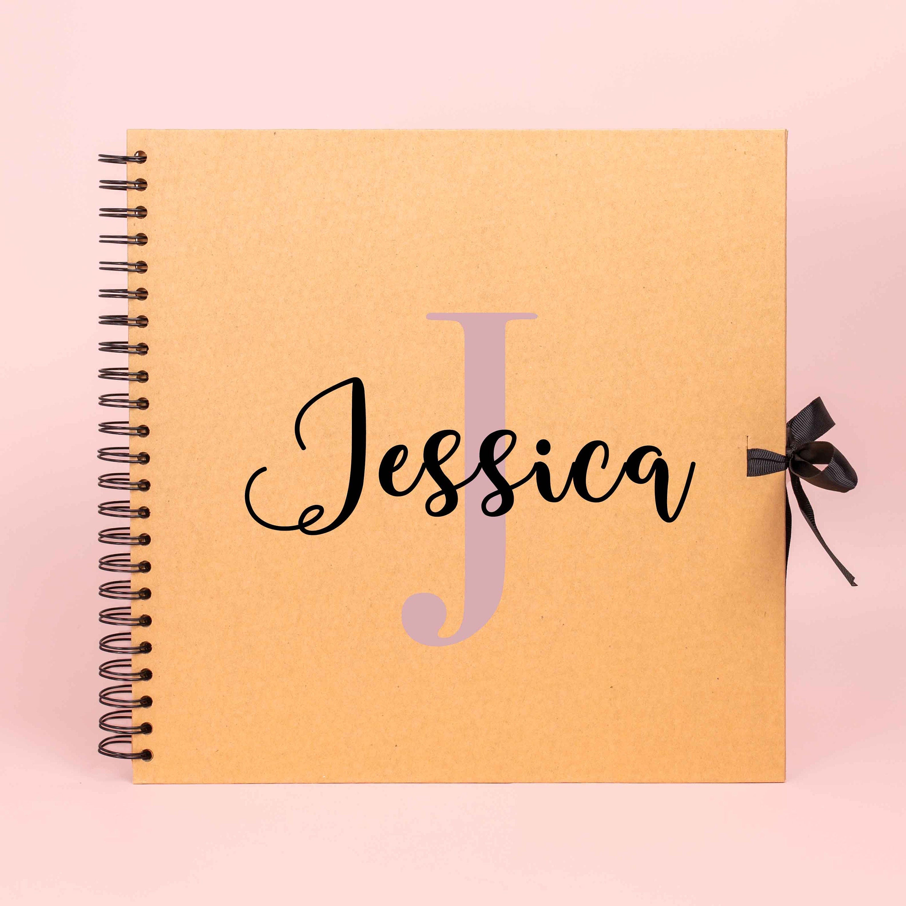 Personalised Name scrapbook / custom message photo album / floral wreath memory book