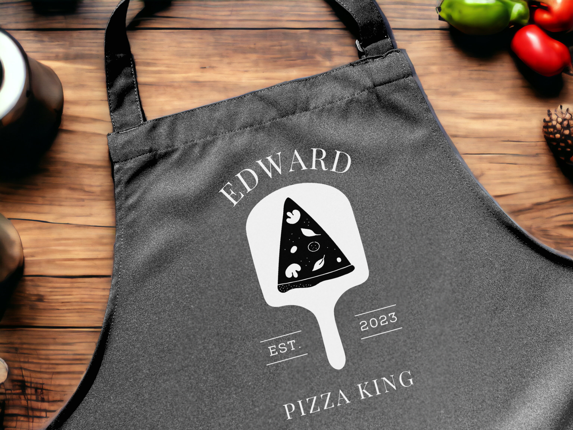 Personalised pizza apron with name