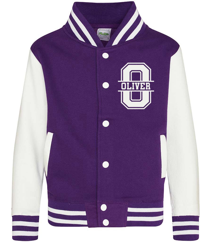 Personalised Kids Name Varsity Jacket, Customised Kids Varsity Jacket, Baseball style Jacket, Kids School Jacket, Unisex Jacket