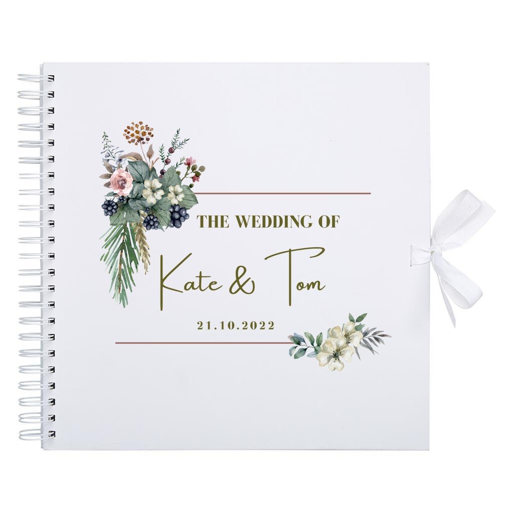 Autumn Wedding Scrapbook Personalised, Wedding Guest Book, Guestbook, Custom Guest Book, Scrapbook Photo Album, Custom Wedding Decor - Jessica Hollie Gifts