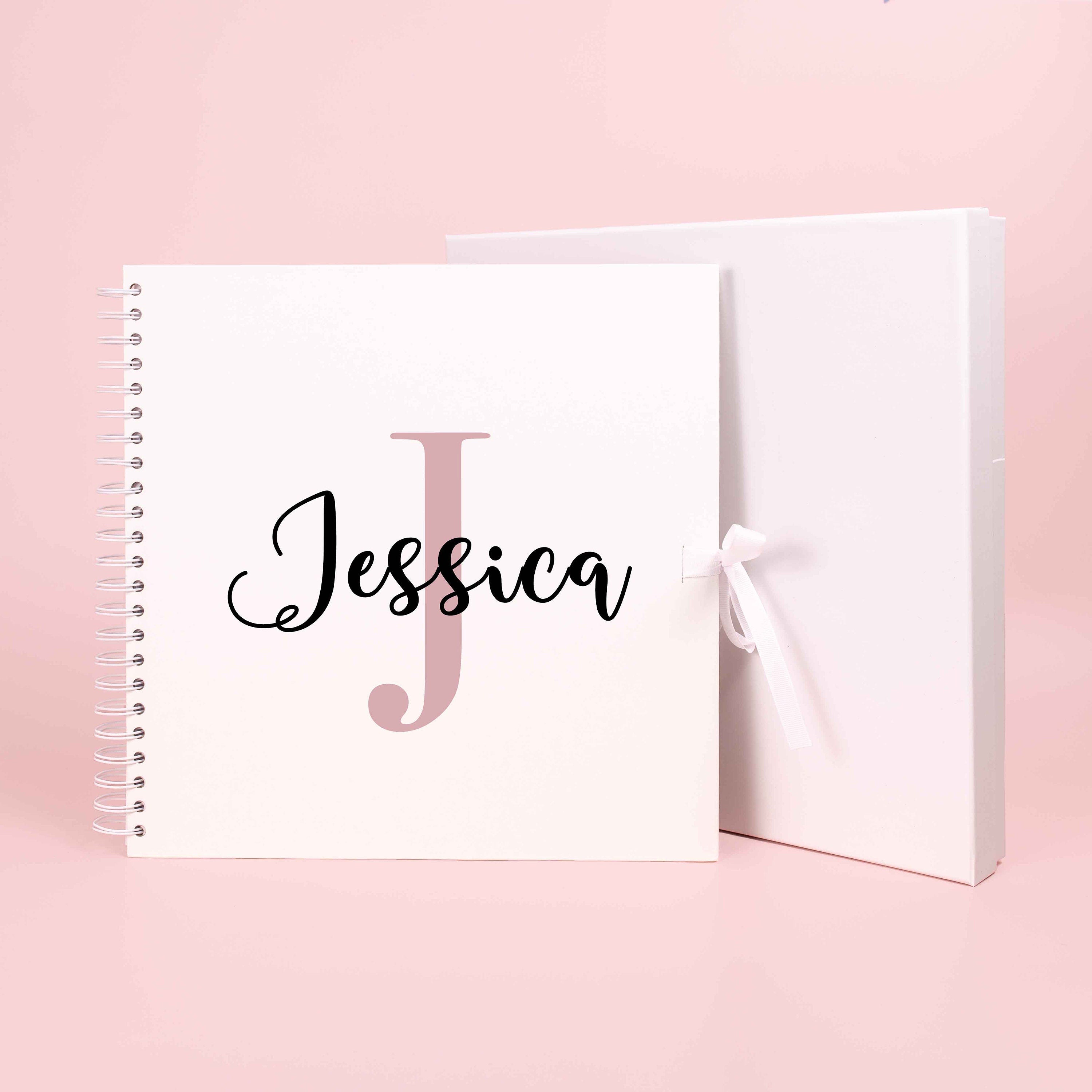 Personalised Name scrapbook / custom message photo album / floral wreath memory book