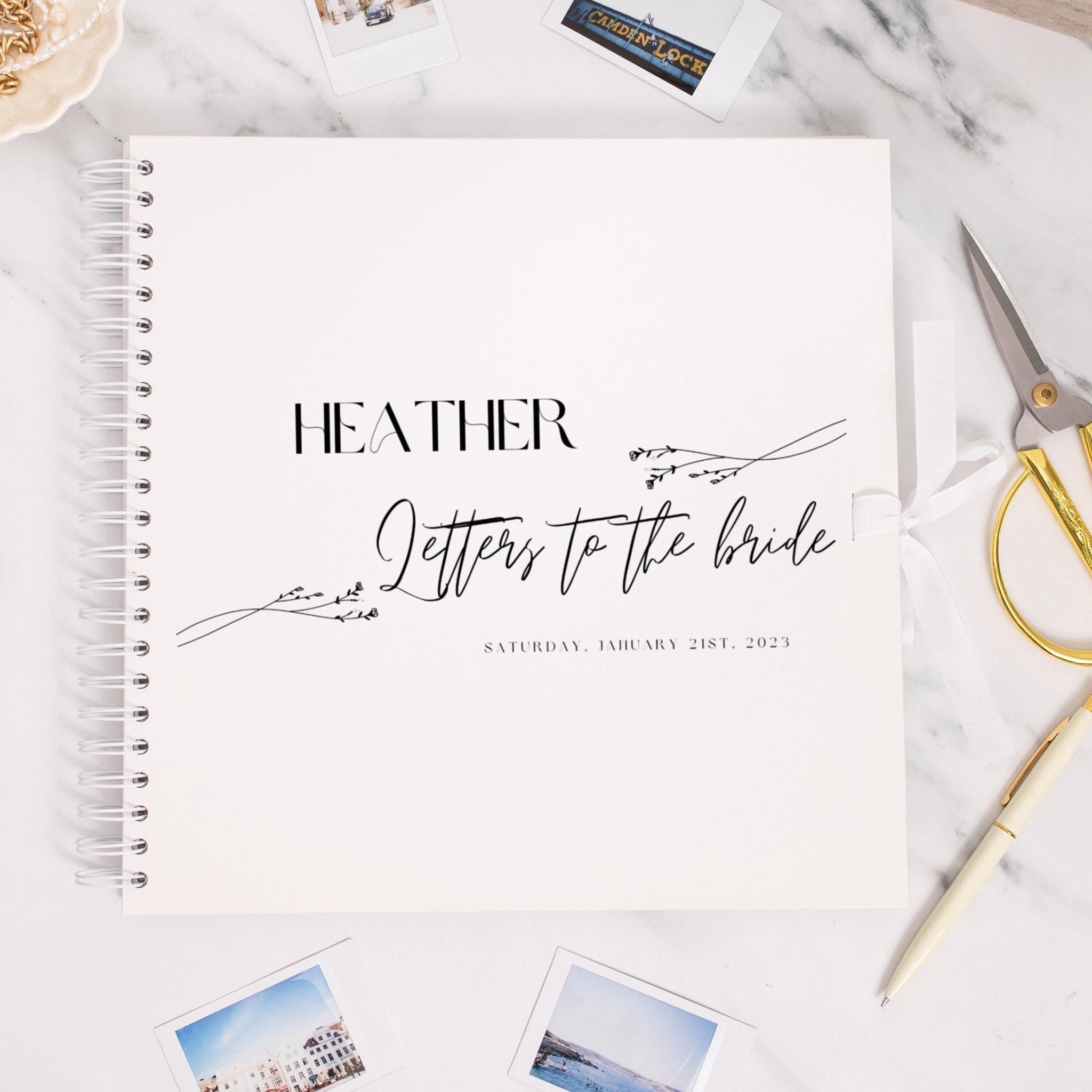 Letters to the Bride Book, Bridal Shower Scrapbook, Hen Party Scrapbook, Bride to be Book, Photo Guest Book, Personalised Bride To Be Gift - Jessica Hollie Gifts