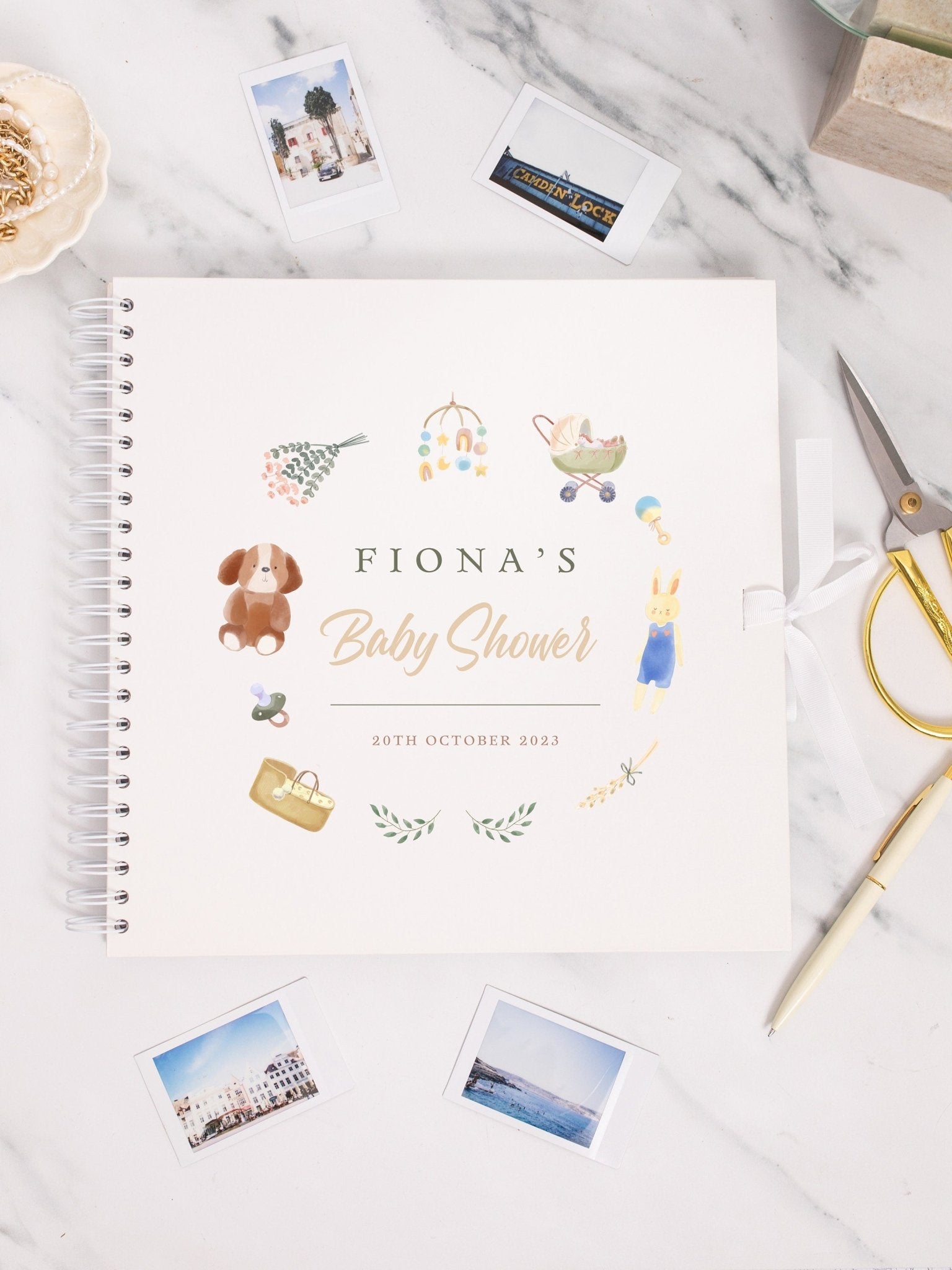 Personalised Baby Shower Scrapbook, Photo Book for Baby Shower, Baby Shower Activity, Gift for baby shower, baby in bloom, Keepsake Book - Jessica Hollie Gifts