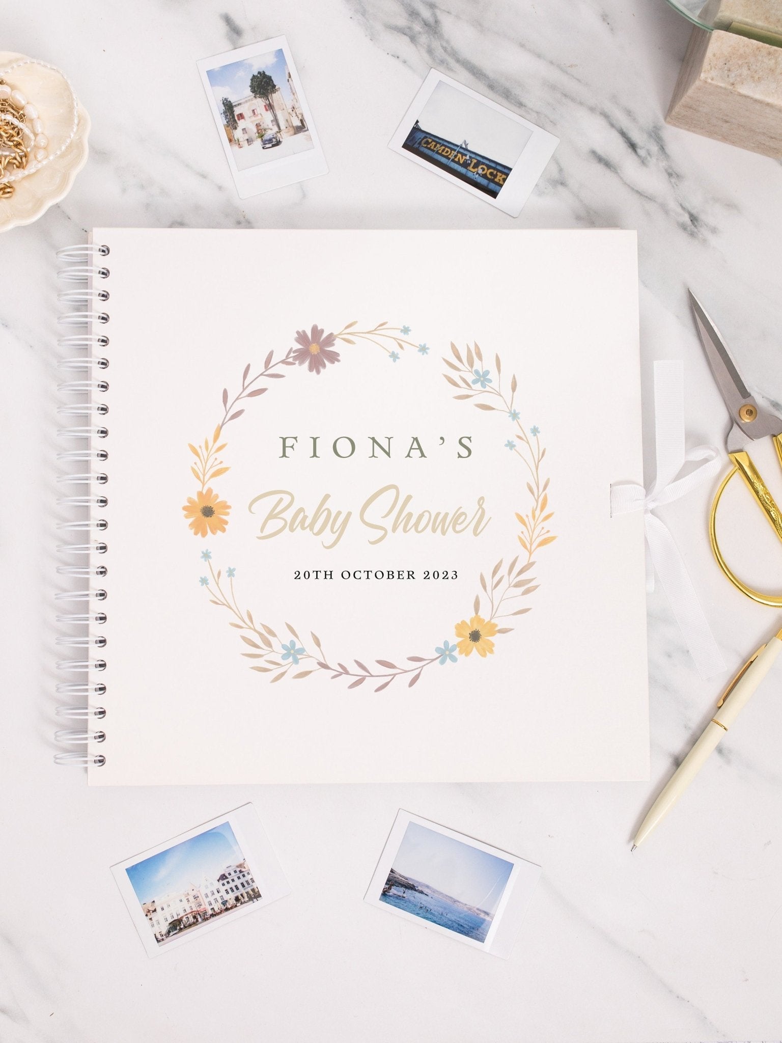 Personalised Baby Shower Scrapbook, Photo Book for Baby Shower, Baby Shower Activity, Gift for baby shower, baby in bloom, Keepsake Book - Jessica Hollie Gifts
