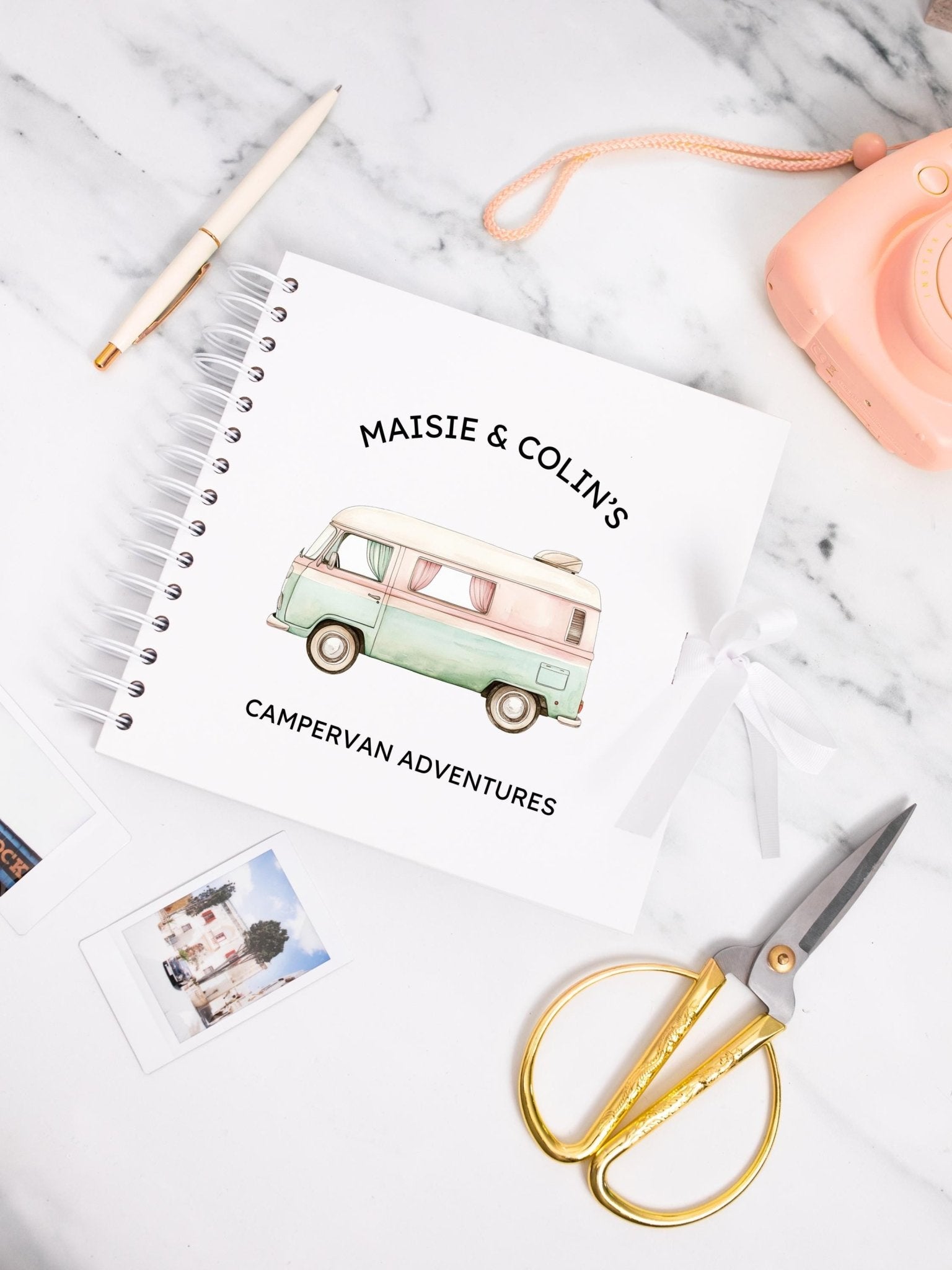 Personalised Campervan Travel Journal Scrapbook, Adventure Journal, Travel Gift, Motorhome Gifts, Campervan Scrapbook, Travel Journal Book - Jessica Hollie Gifts