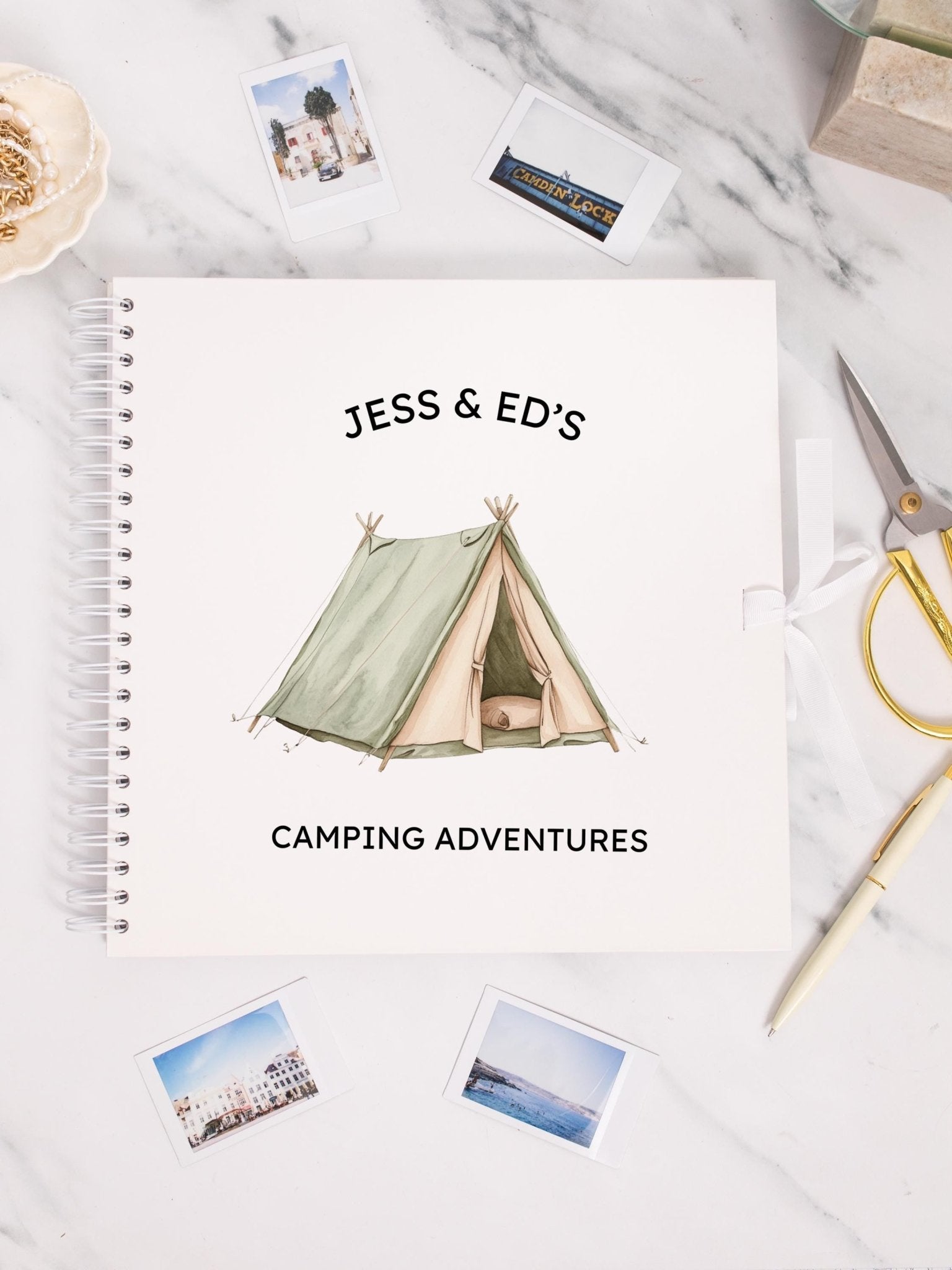Personalised Camping Travel Journal Scrapbook, Adventure Journal, Travel Gift, Camping Gifts, Campervan Scrapbook, Travel Journal Book - Jessica Hollie Gifts