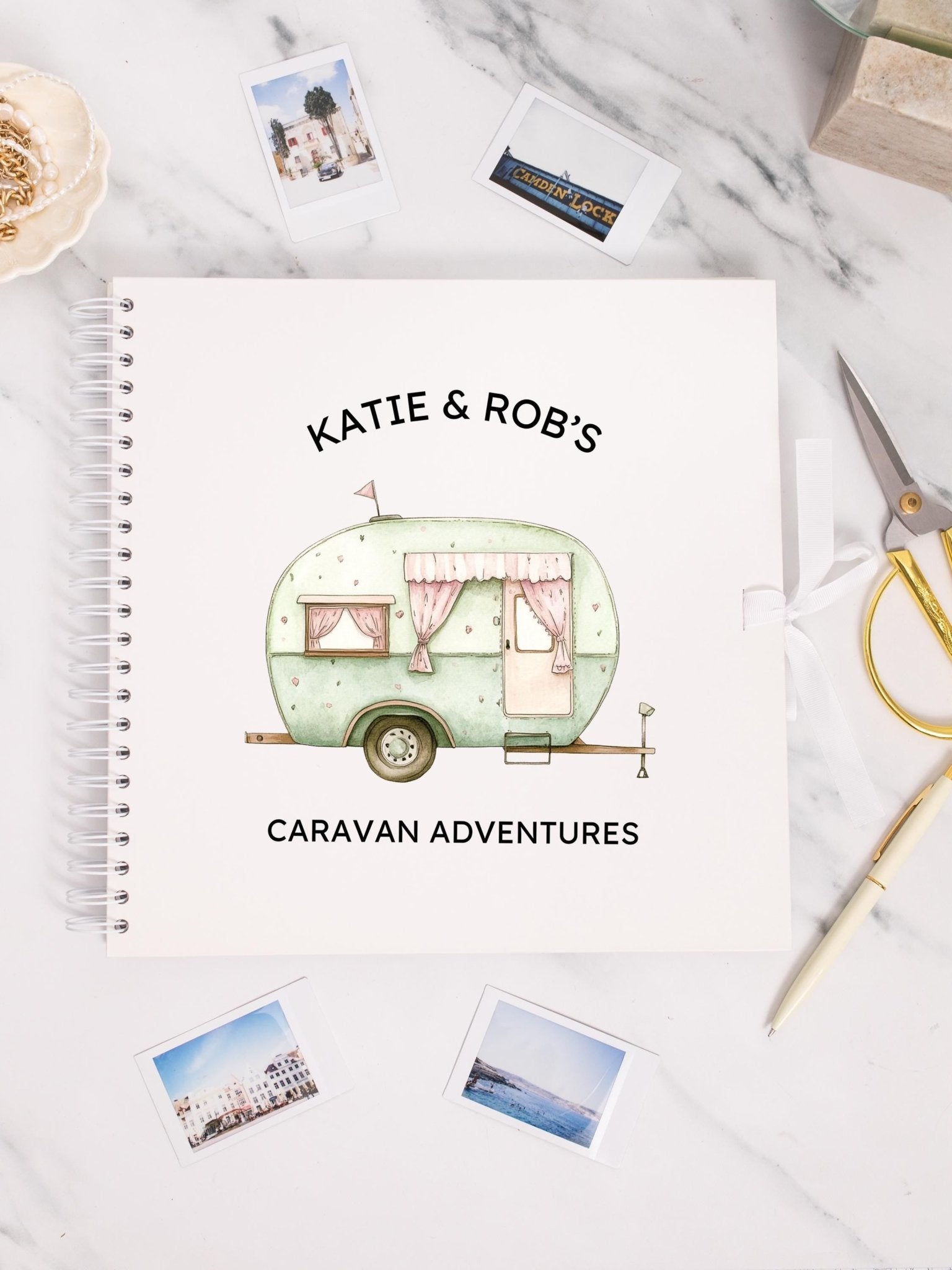 Personalised Caravan Travel Journal Scrapbook, Adventure Journal, Travel Gift, Campervan Gifts, Campervan Scrapbook, Travel Journal Book - Jessica Hollie Gifts