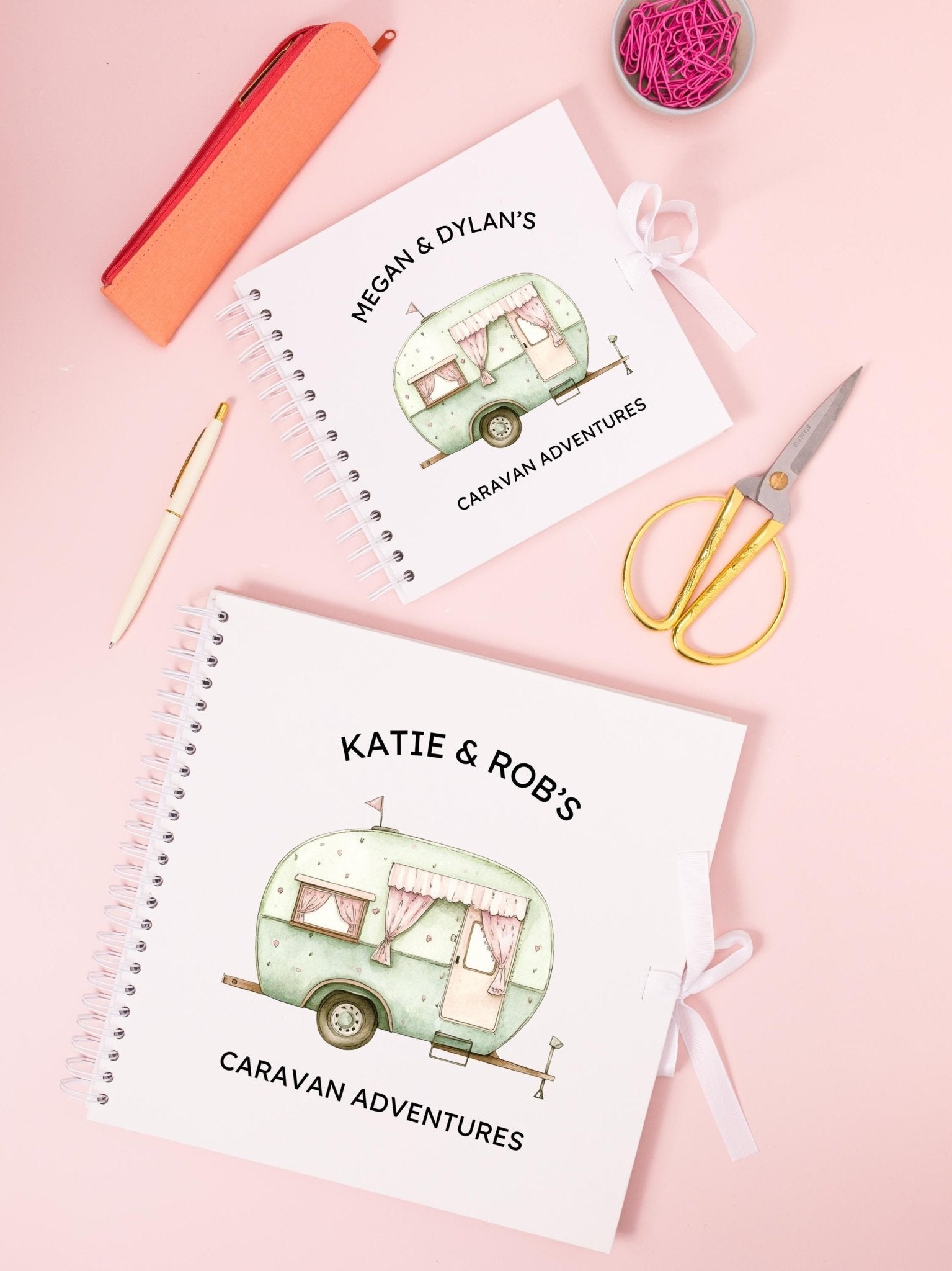 Personalised Caravan Travel Journal Scrapbook, Adventure Journal, Travel Gift, Campervan Gifts, Campervan Scrapbook, Travel Journal Book - Jessica Hollie Gifts