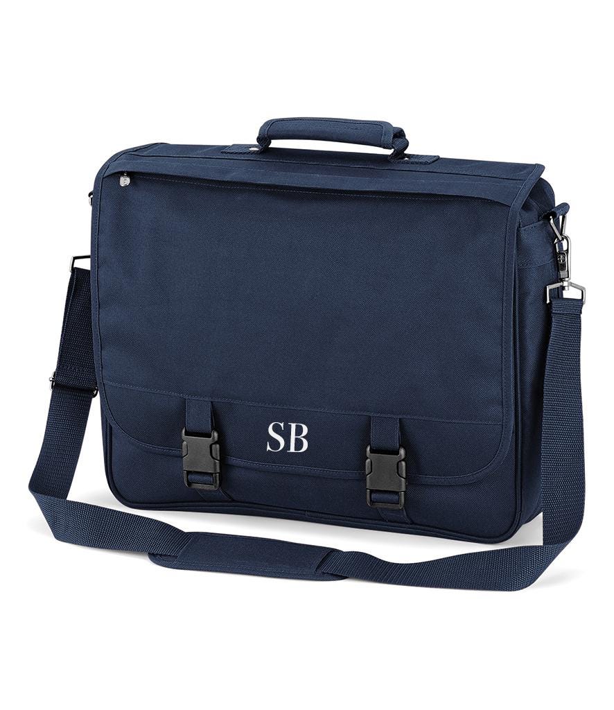 Personalised laptop bag, briefcase bag, laptop bag portfolio, gift for him, bag for work, satchel briefcase, messenger bag with strap, dad - Jessica Hollie Gifts
