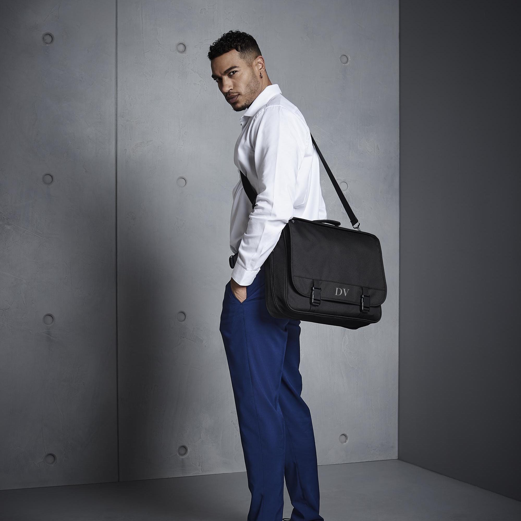 Personalised laptop bag, briefcase bag, laptop bag portfolio, gift for him, bag for work, satchel briefcase, messenger bag with strap, dad - Jessica Hollie Gifts