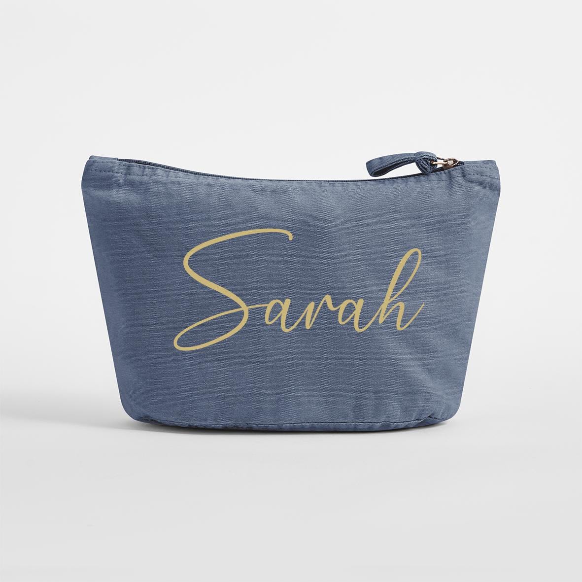 Personalised Makeup Bag – 100% Cotton Travel and Beauty Pouch - Jessica Hollie Gifts