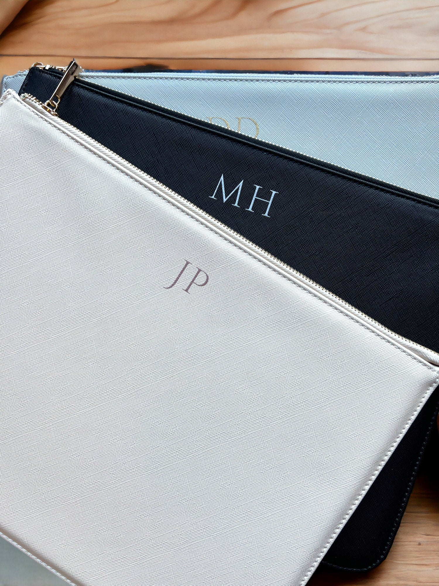 Personalised Monogram Faux Leather Document Holder, Paper Portfolio, A4 Document Organizer, Paper Document Case, A4 Paper Folder, Organiser - Jessica Hollie GiftsStationary