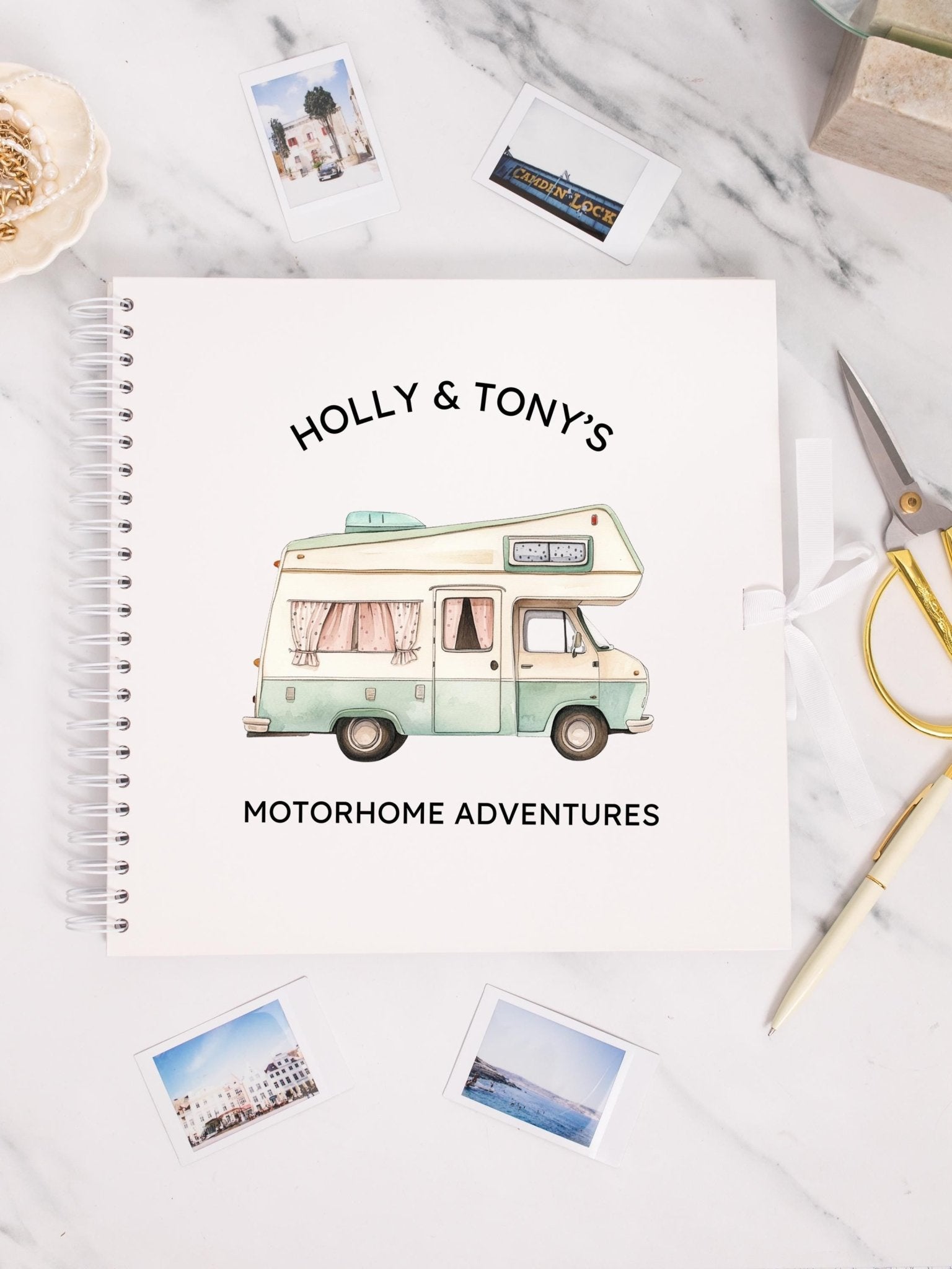 Personalised Motorhome Travel Journal Scrapbook, Adventure Journal, Travel Gift, Campervan Gifts, Campervan Scrapbook, Travel Journal Book - Jessica Hollie Gifts