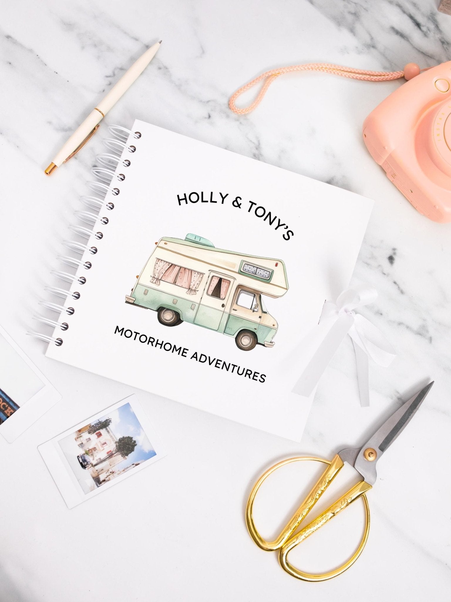 Personalised Motorhome Travel Journal Scrapbook, Adventure Journal, Travel Gift, Campervan Gifts, Campervan Scrapbook, Travel Journal Book - Jessica Hollie Gifts