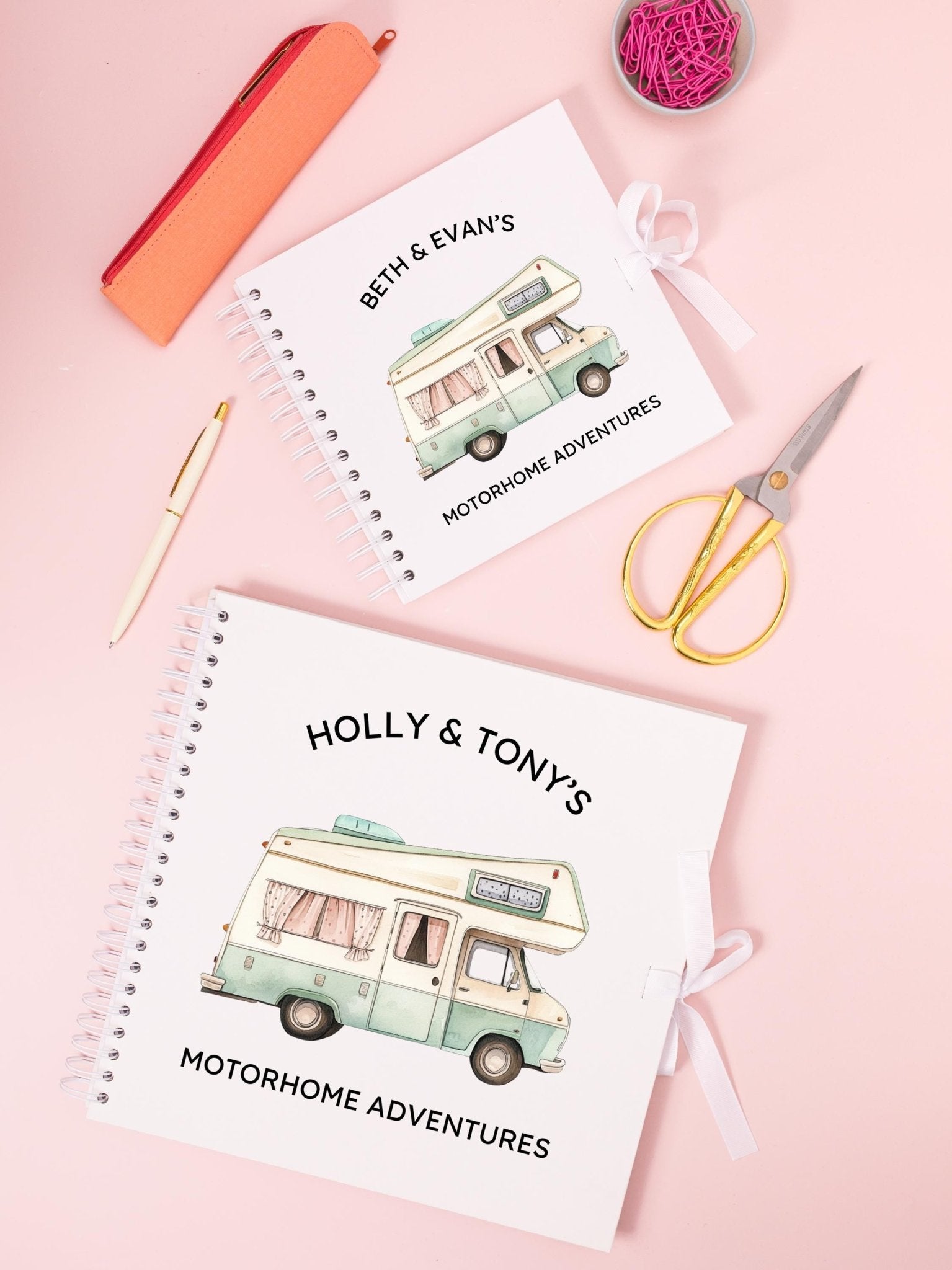 Personalised Motorhome Travel Journal Scrapbook, Adventure Journal, Travel Gift, Campervan Gifts, Campervan Scrapbook, Travel Journal Book - Jessica Hollie Gifts