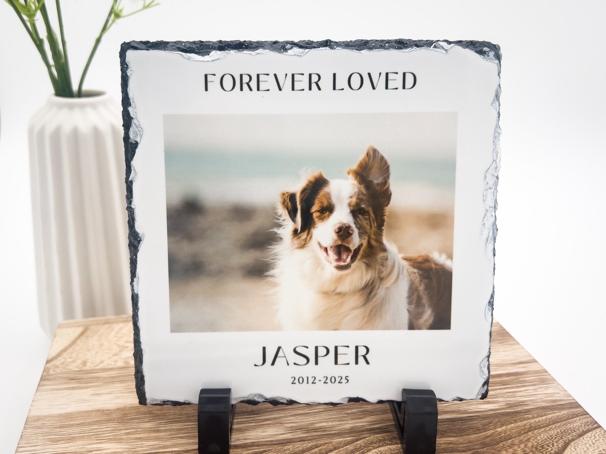 Personalised Photo Rock Slate, Pet Loss Gift, Dog Memorial Gift, Pet Sympathy Gift, Cat Bereavement Photo Gift, Loss of Pet, Photo Plaque - Jessica Hollie Gifts