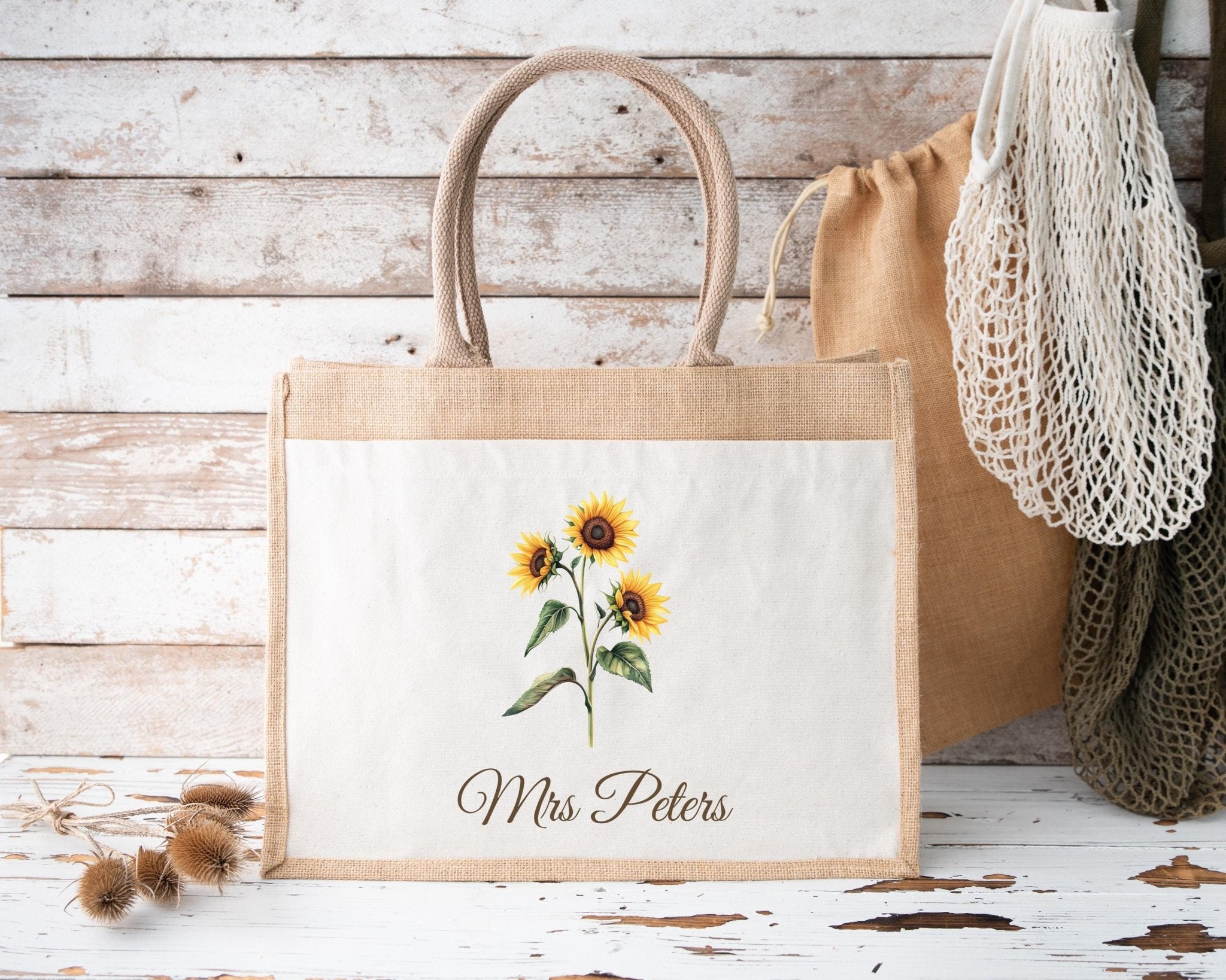 Personalised Teacher Bag, Custom Teacher Jute Bag, Teacher Tote Bag, Teacher Gift, TA Gift, Thank You Teacher Present, Jute Lunch Bag - Jessica Hollie Gifts