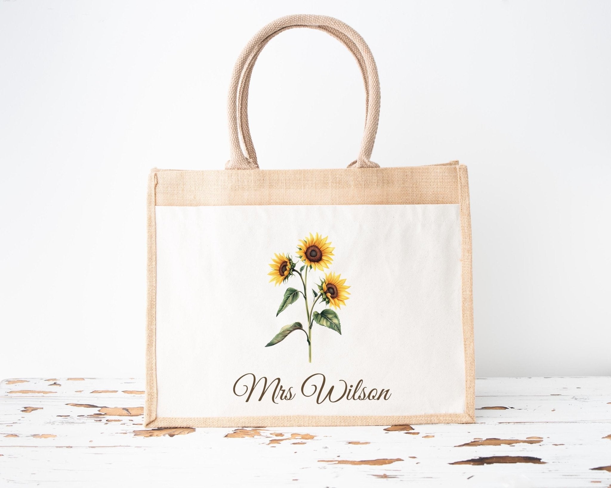 Personalised Teacher Bag, Custom Teacher Jute Bag, Teacher Tote Bag, Teacher Gift, TA Gift, Thank You Teacher Present, Jute Lunch Bag - Jessica Hollie Gifts