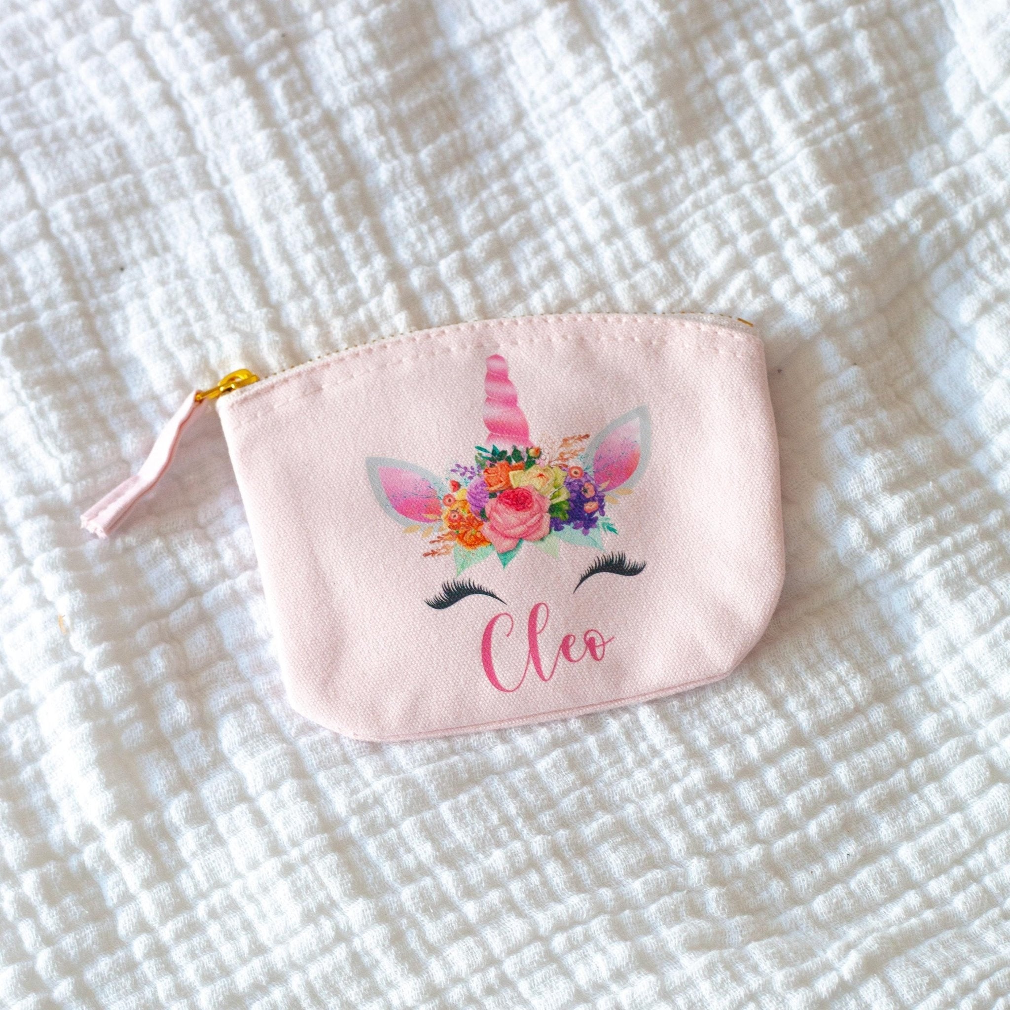 Personalised Unicorn Coin Purse, Girl Stocking Filler, Unicorn Gift For Her, Name Canvas Coin Purse, Unicorn Style Purse, Christmas Gift - Jessica Hollie Gifts