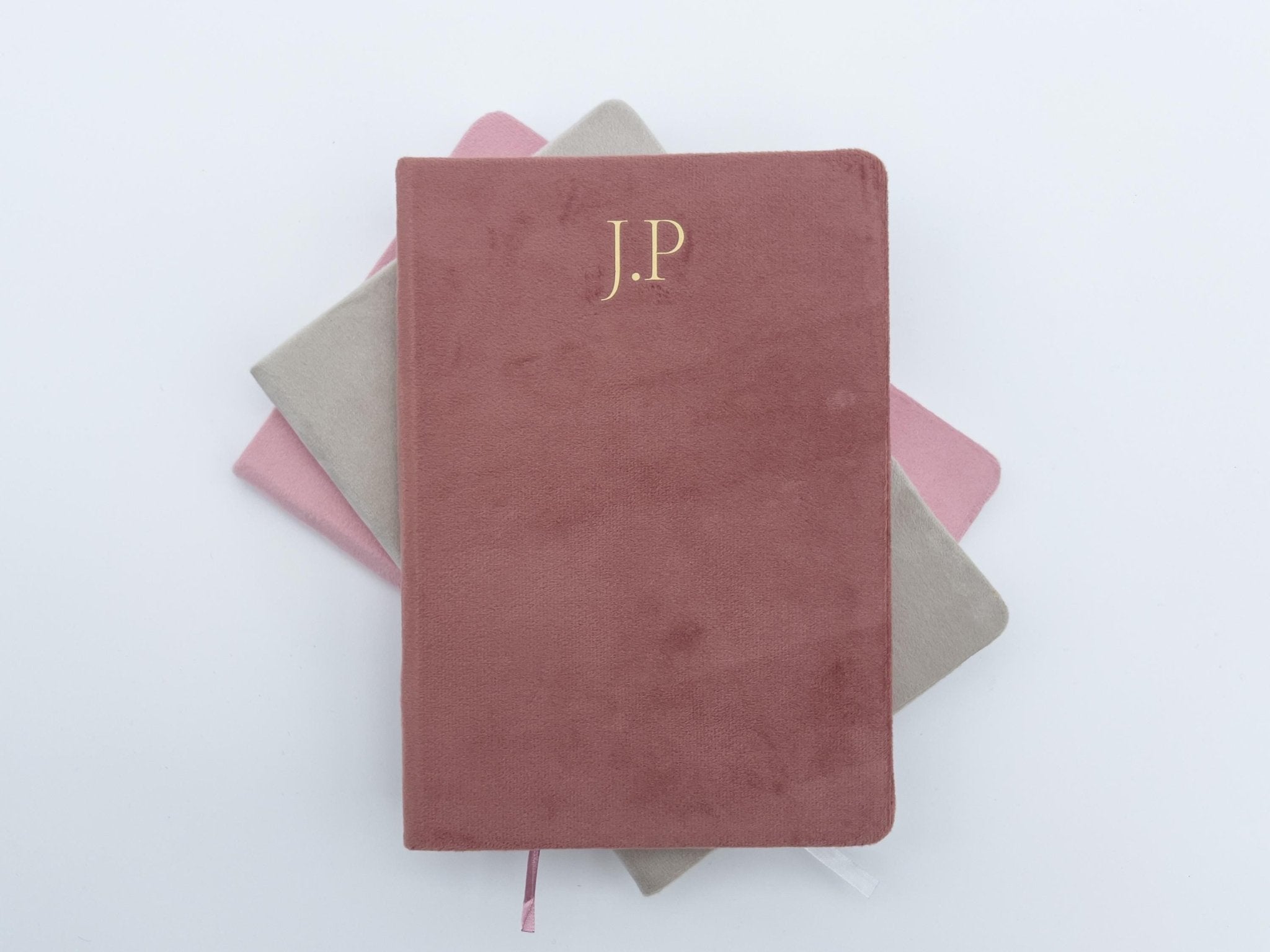 Personalised Velvet Notebook – Custom Initials Journal - Jessica Hollie Gifts