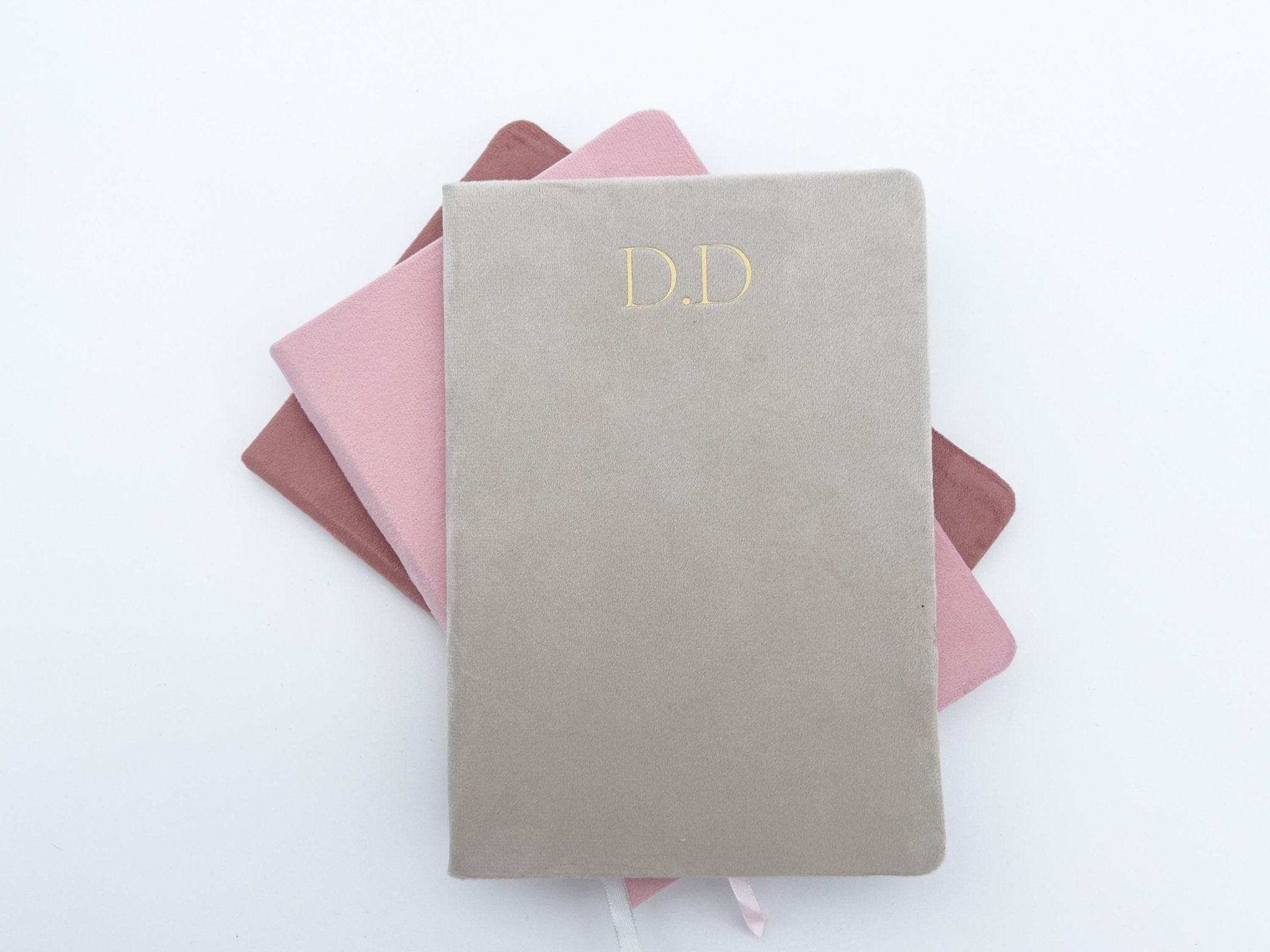 Personalised Velvet Notebook – Custom Initials Journal - Jessica Hollie Gifts