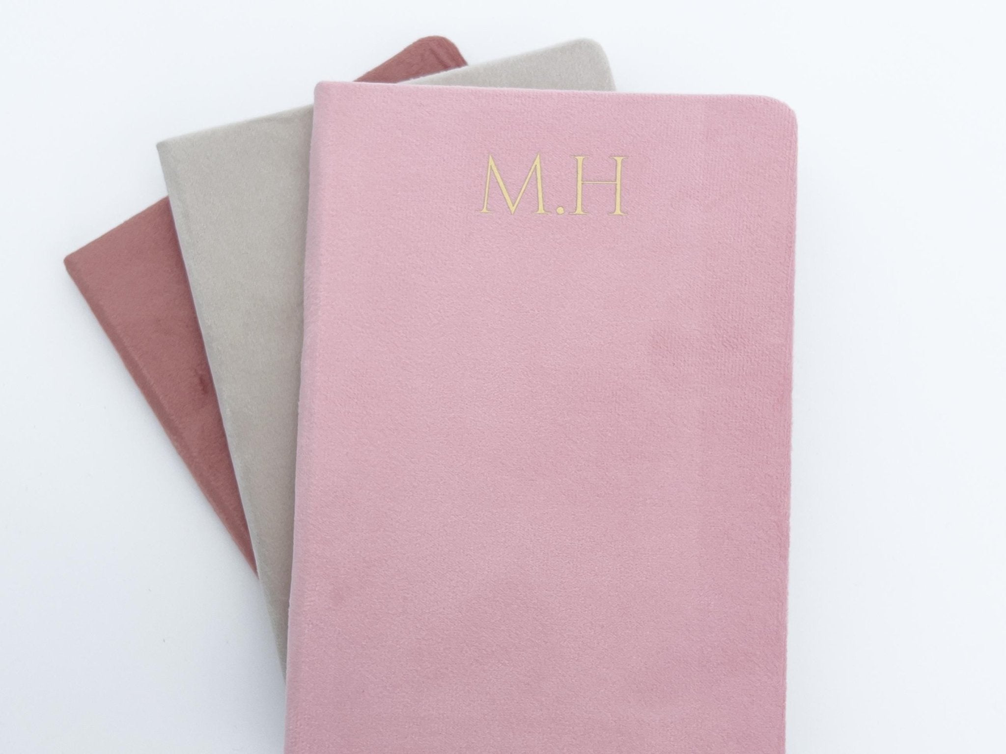 Personalised Velvet Notebook – Custom Initials Journal - Jessica Hollie Gifts