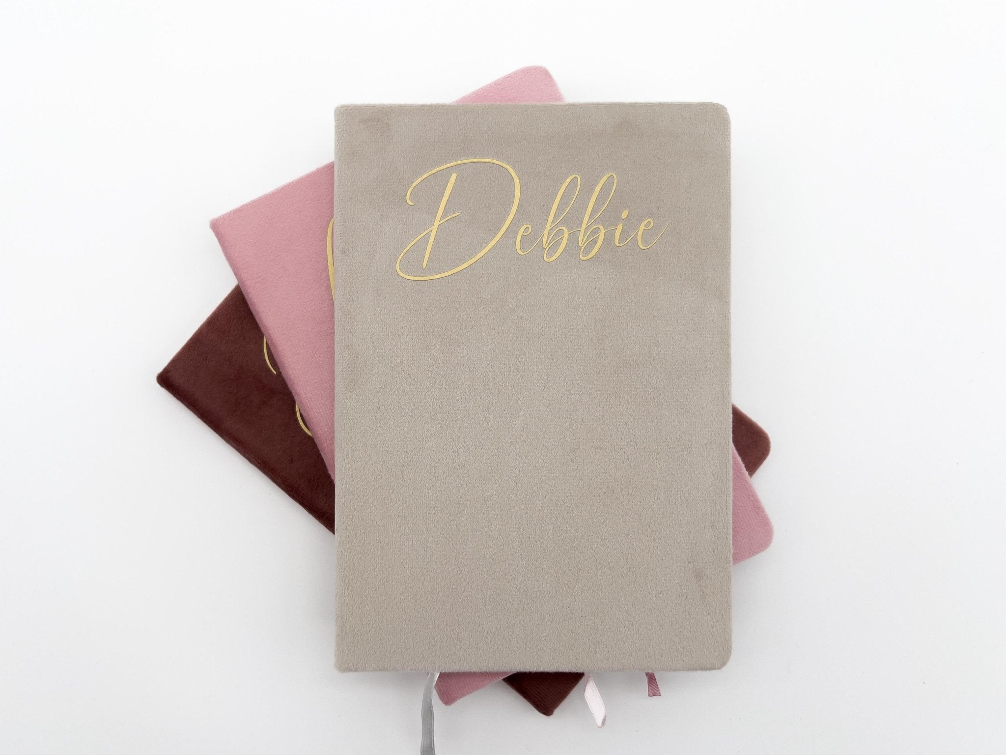 Personalised Velvet Notebook – Custom Name Journal - Jessica Hollie Gifts