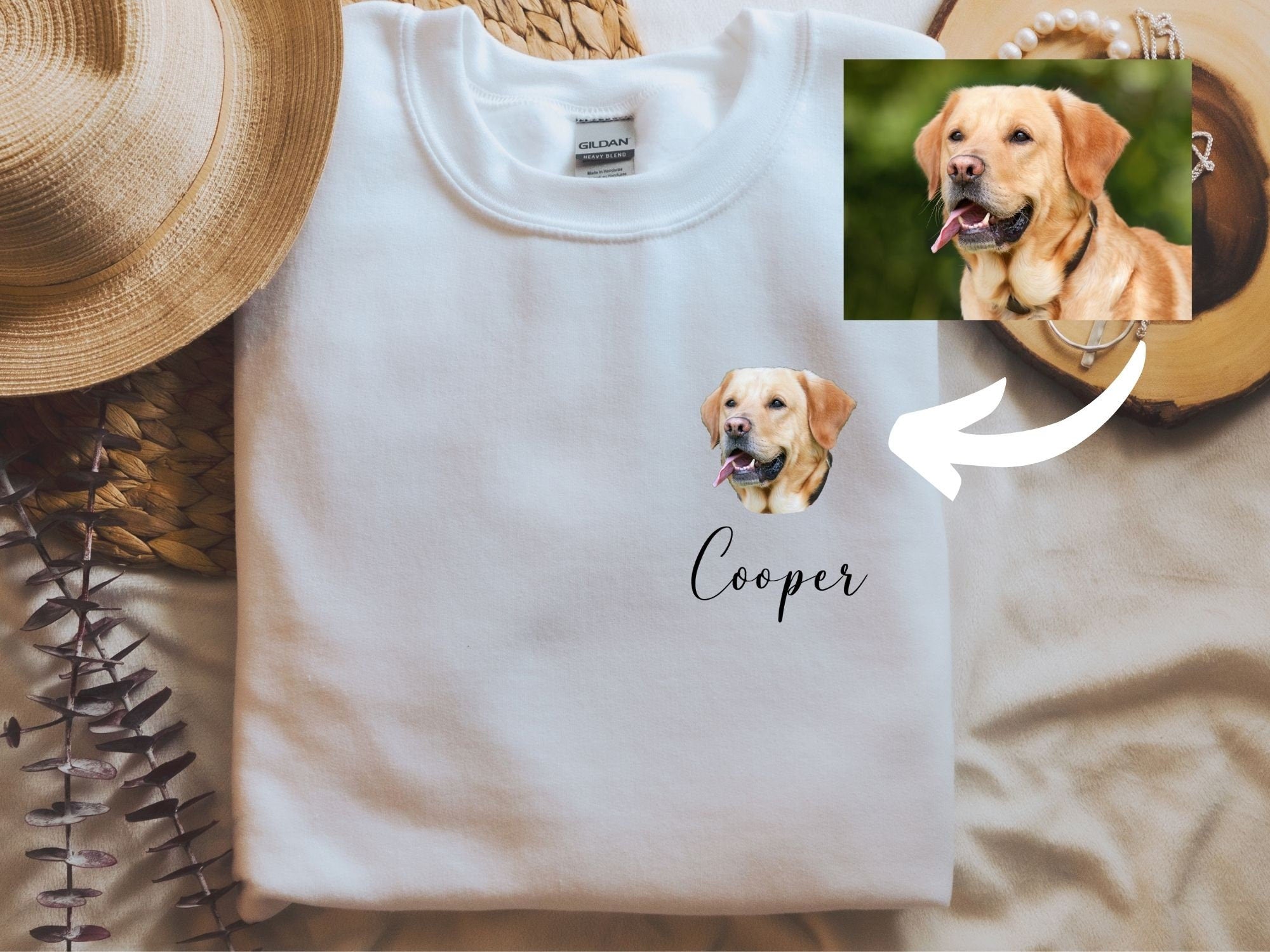 Custom Pet Portrait Sweatshirt, Personalized Dog Mum Gift, Custom Pet Photo Shirt, Dog Lover Gift, Dog Mama Gift, Mother's Day gift Shirt