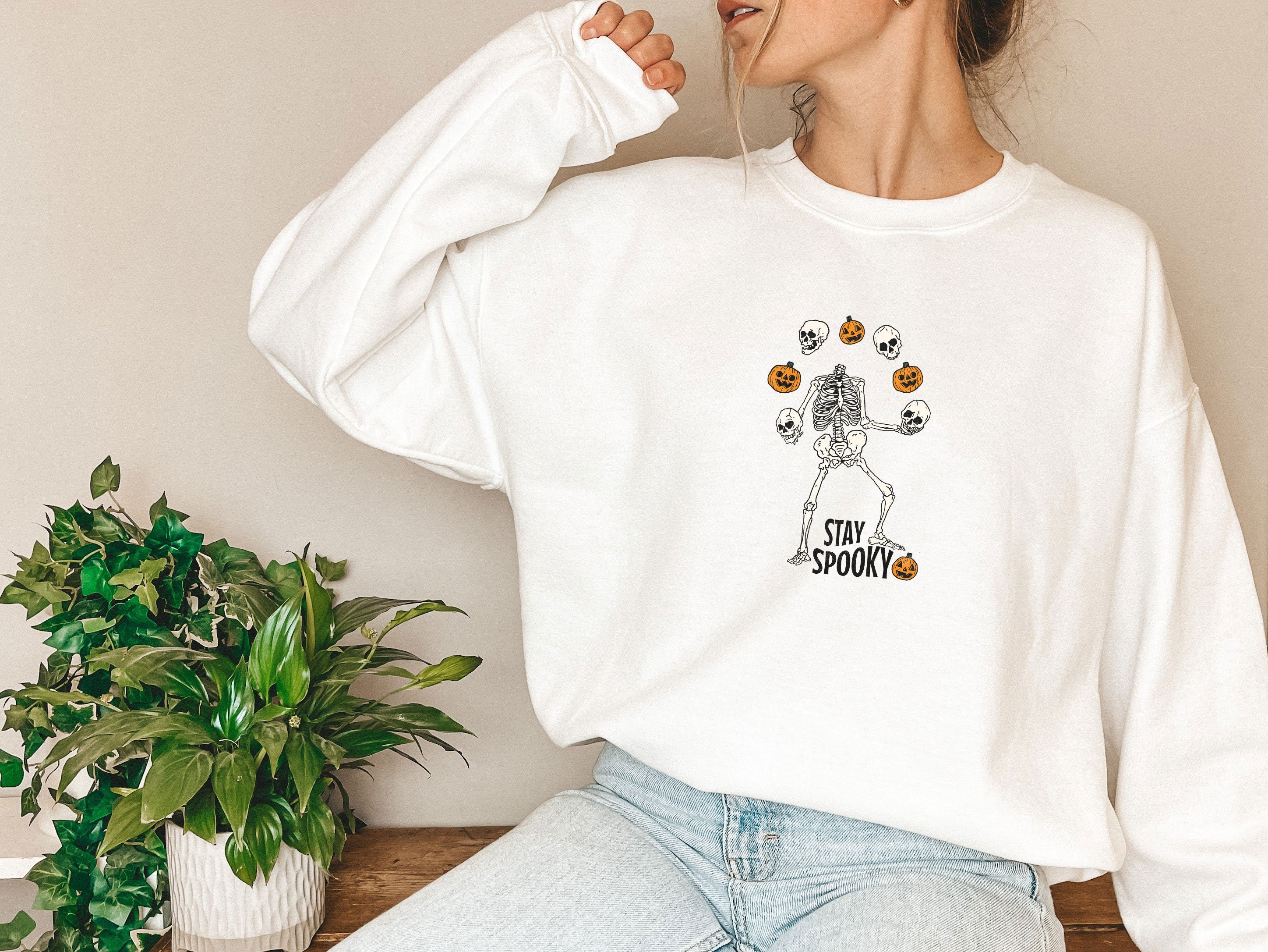 Halloween Sweatshirt, Halloween Crewneck Sweater, Pumpkin Fall Sweater, Spooky Sweatshirt, Funny Halloween Gift, Halloween Party Top