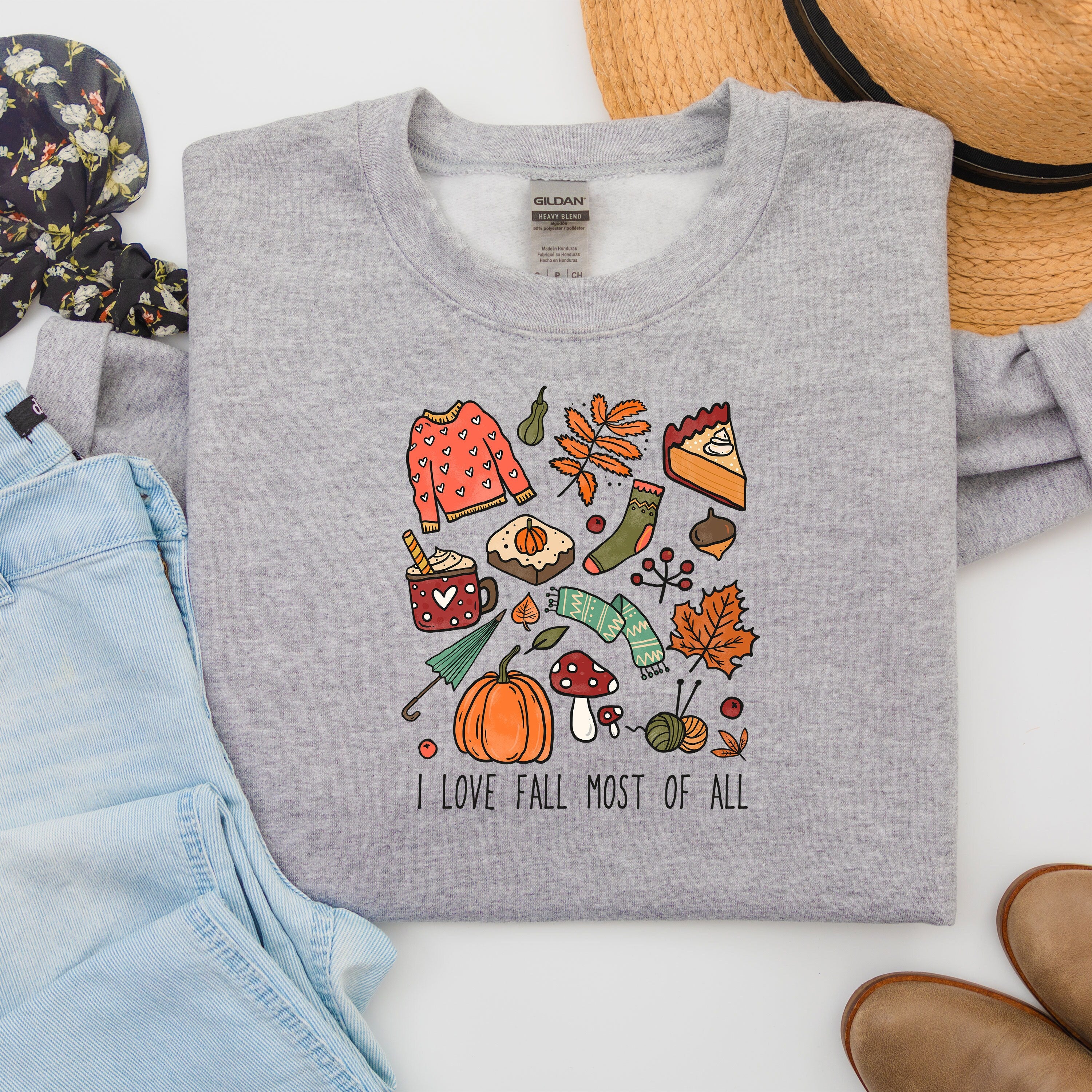 Fall Sweatshirt, Cute Autumn Sweatshirt, Crewneck Sweatshirt, Sweater for Fall, Fall Sweatshirt Women, Coffee Sweatshirt, Womens fall shirt