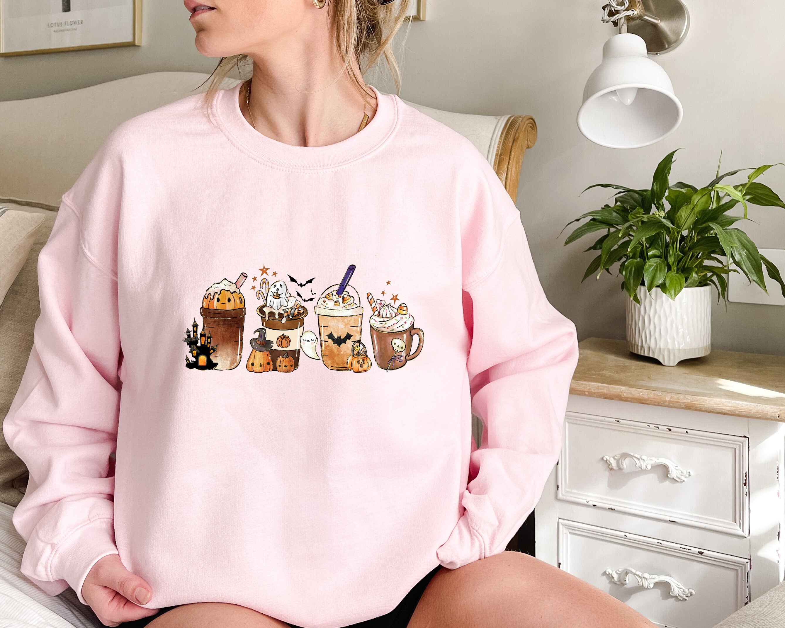 Fall Coffee Shirt, Cute Fall Sweatshirt, Coffee Lover tee Shirt, Halloween Pumpkin Latte Drink Cup, Pumpkin Spice Shirt, Thanksgiving Shirt