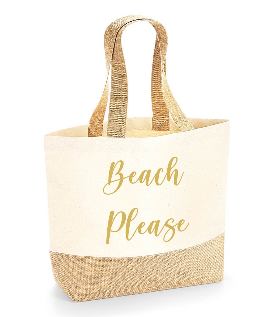 Beach Please Canvas Tote Bag