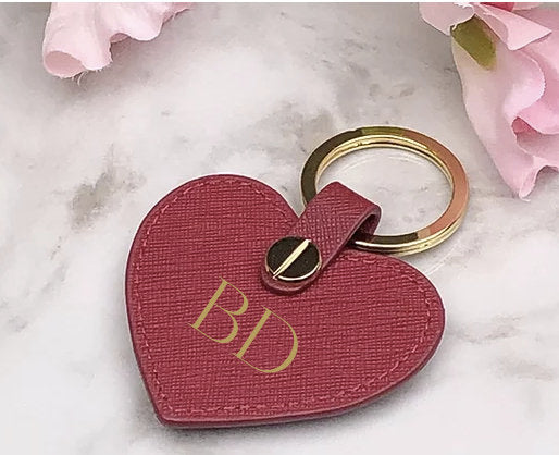 Personalised Saffiano Leather Keyring