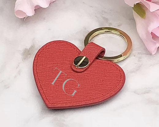 Personalised Saffiano Leather Keyring