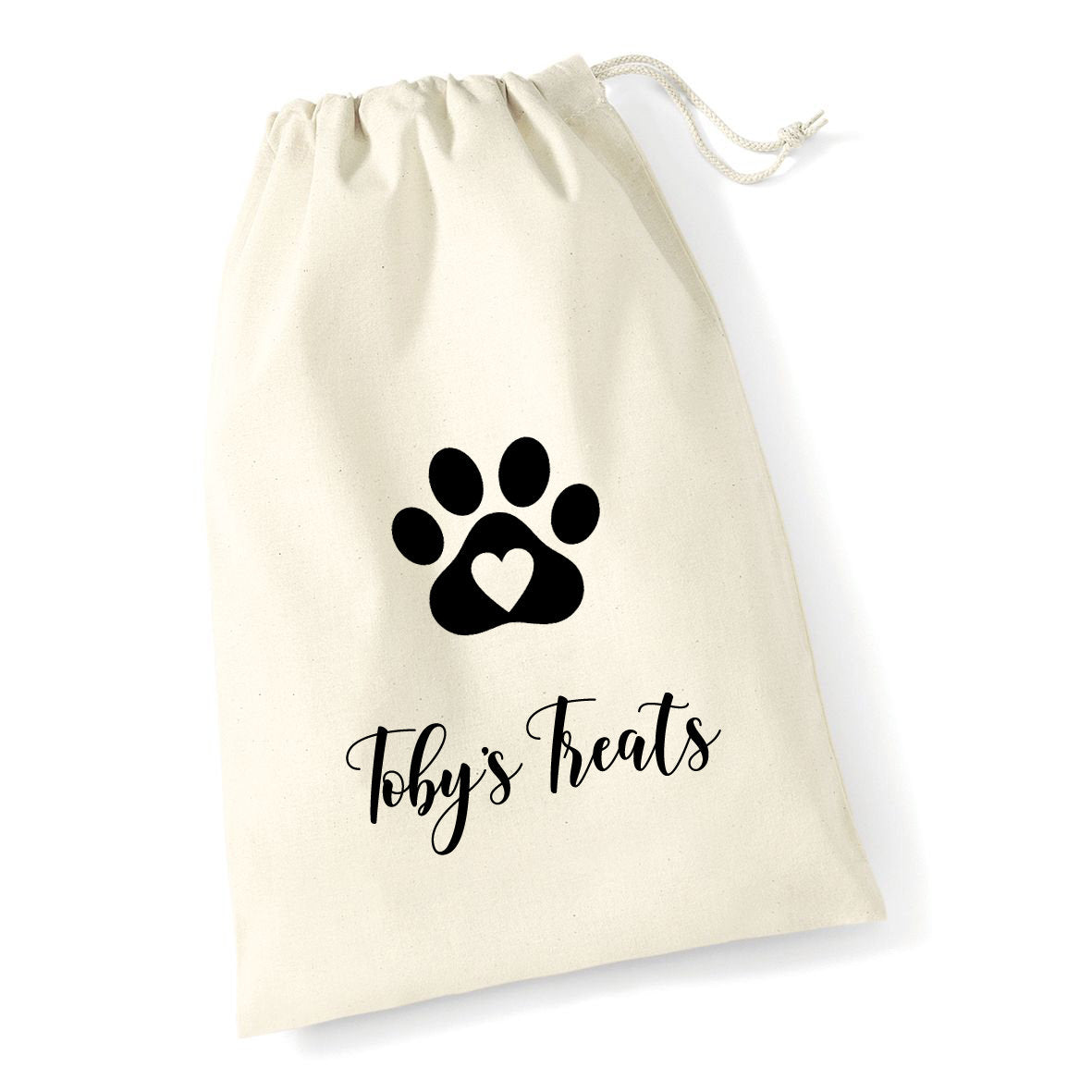 Personalised Paw Print Dog Drawstring Treat Bag